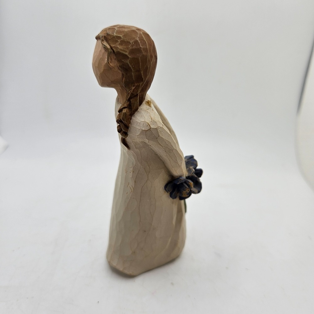 Willow‎ Tree Thank You Figurine 2002 Susan Lord Demdaco Blue Flowers